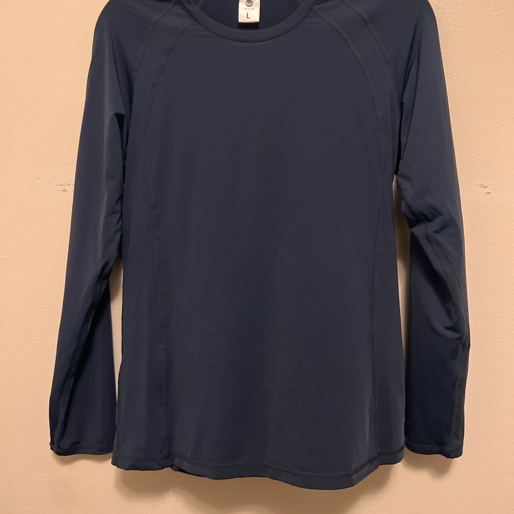 Senita Athletics Navy Long Sleeve Top